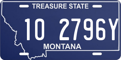 MT license plate 102796Y