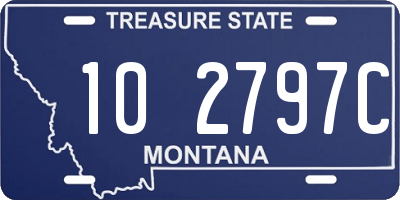 MT license plate 102797C