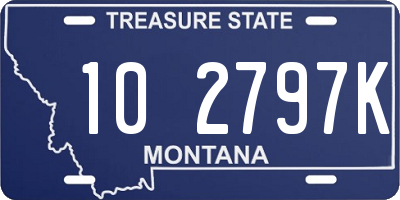 MT license plate 102797K