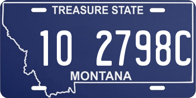 MT license plate 102798C