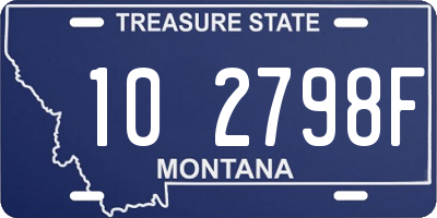 MT license plate 102798F