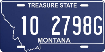 MT license plate 102798G