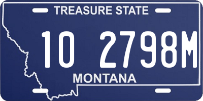 MT license plate 102798M