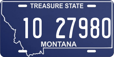 MT license plate 102798O