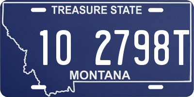 MT license plate 102798T