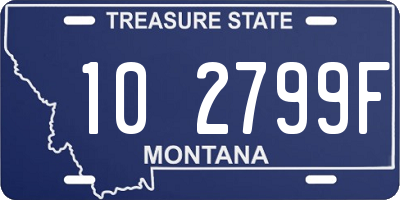 MT license plate 102799F