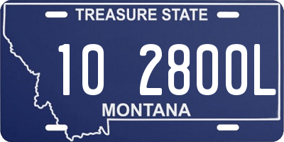 MT license plate 102800L