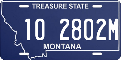 MT license plate 102802M