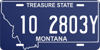 MT license plate 102803Y