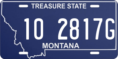 MT license plate 102817G