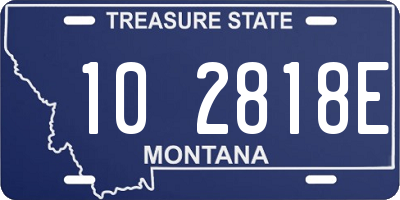 MT license plate 102818E