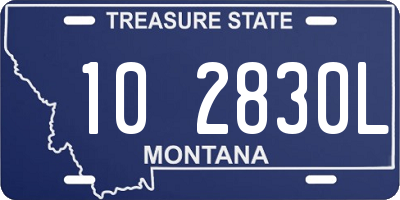 MT license plate 102830L