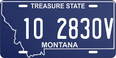 MT license plate 102830V