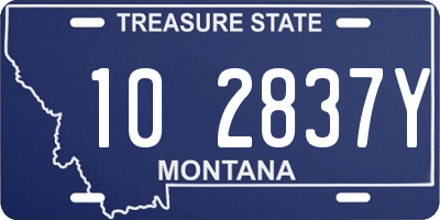 MT license plate 102837Y