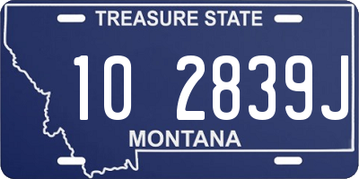 MT license plate 102839J