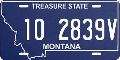 MT license plate 102839V