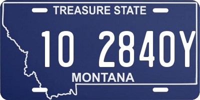 MT license plate 102840Y