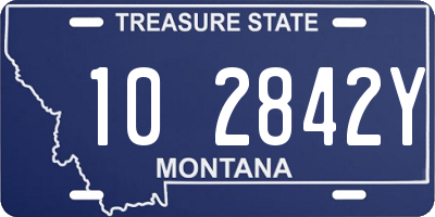 MT license plate 102842Y