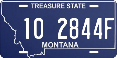 MT license plate 102844F