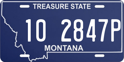 MT license plate 102847P