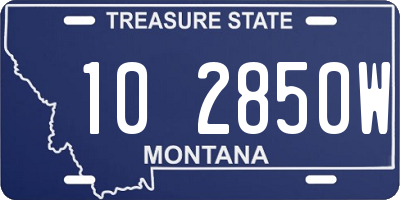 MT license plate 102850W