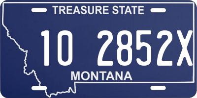 MT license plate 102852X