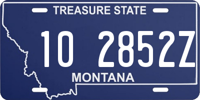 MT license plate 102852Z