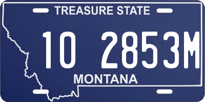 MT license plate 102853M