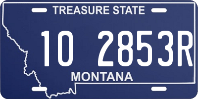 MT license plate 102853R