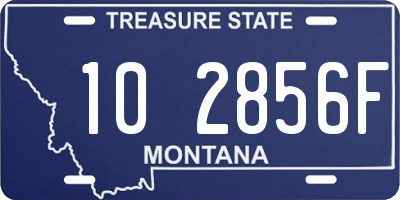 MT license plate 102856F