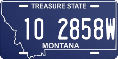 MT license plate 102858W