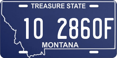 MT license plate 102860F