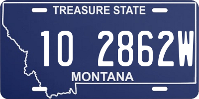 MT license plate 102862W