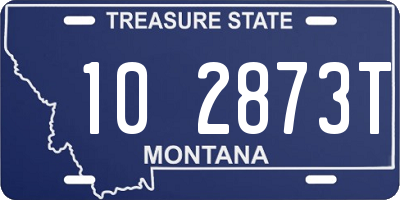 MT license plate 102873T