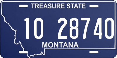 MT license plate 102874O