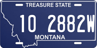 MT license plate 102882W