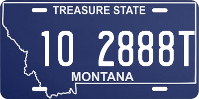 MT license plate 102888T