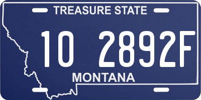 MT license plate 102892F