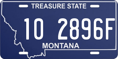 MT license plate 102896F