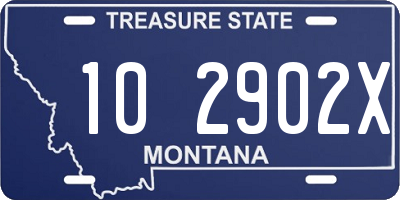 MT license plate 102902X