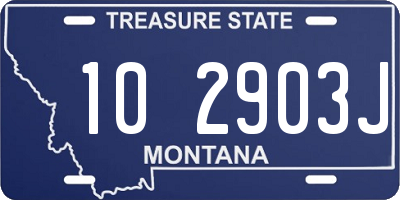 MT license plate 102903J