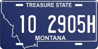 MT license plate 102905H