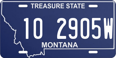 MT license plate 102905W