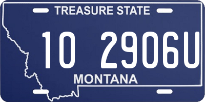 MT license plate 102906U