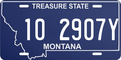 MT license plate 102907Y