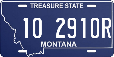 MT license plate 102910R