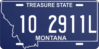 MT license plate 102911L