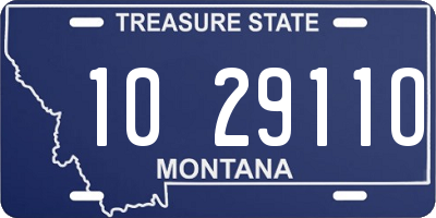 MT license plate 102911O