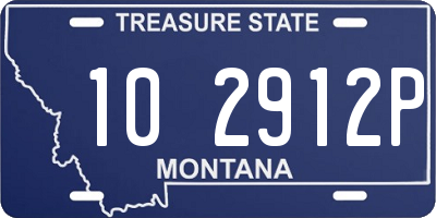 MT license plate 102912P