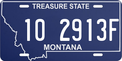 MT license plate 102913F